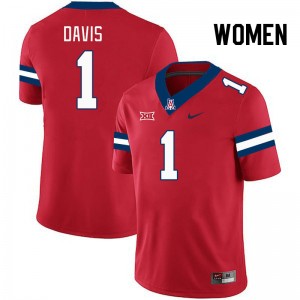 Women Tacario Davis Red Wildcats #1 Big 12 Conference Jersey 715803-953