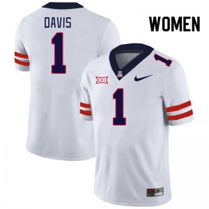 Women Tacario Davis White University of Arizona #1 Big 12 Conference Jersey 993320-784