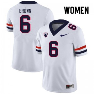Women Taye Brown White Arizona #6 Jersey 853021-803