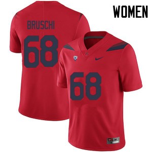 Women Tedy Bruschi Red Arizona Wildcats #68 Jersey 943274-352