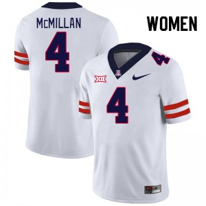 Women Tetairoa McMillan White Arizona #4 Big 12 Conference Jersey 264900-726