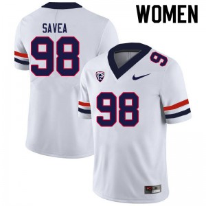Women Tiaoalii Savea White University of Arizona #98 Jersey 967614-600