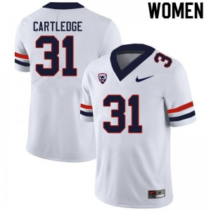 Women Trey Cartledge White Arizona #31 Jersey 357279-274