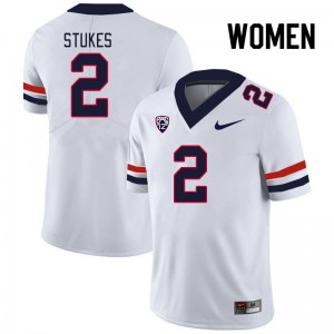Women Treydan Stukes White University of Arizona #2 Jersey 862531-668