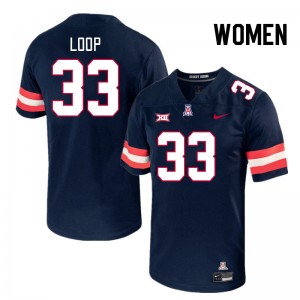 Women Tyler Loop Navy Wildcats #33 Big 12 Conference Jersey 810232-799