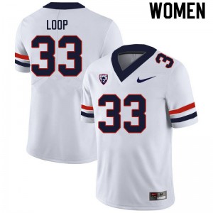 Women Tyler Loop White Arizona #33 Jersey 112096-820