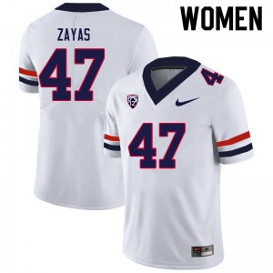 Women Victor Zayas White University of Arizona #47 Jersey 624051-798