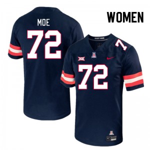 Women Wendell Moe Navy University of Arizona #72 Big 12 Conference Jersey 705759-304
