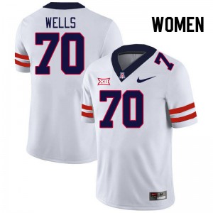 Women Zarius Wells White Wildcats #70 Big 12 Conference Jersey 483990-569