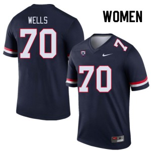 Women Zarius Wells Navy University of Arizona #70 Jersey 824562-676