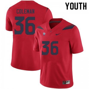 Youth Bryce Coleman Red Arizona Wildcats #36 Jersey 934181-549