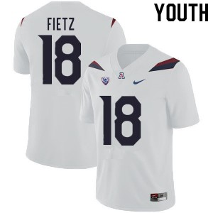 Youth Cameron Fietz White University of Arizona #18 Jersey 595701-121