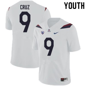 Youth Gunner Cruz White Wildcats #9 Jersey 226268-365