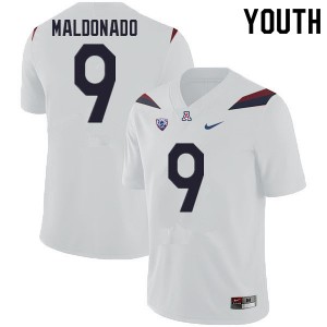 Youth Gunner Maldonado White University of Arizona #9 Jersey 873709-499