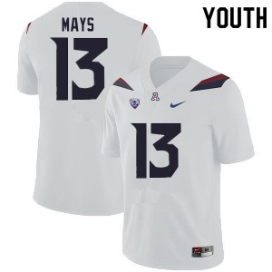 Youth Isaiah Mays White Arizona Wildcats #13 Jersey 385554-153