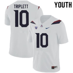Youth Jabar Triplett White Arizona #10 Jersey 237246-137