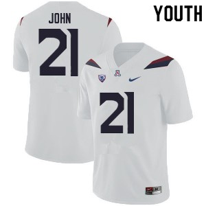 Youth Jalen John White Wildcats #21 Jersey 510369-431
