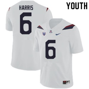 Youth Jason Harris White Arizona Wildcats #6 Jersey 185465-234