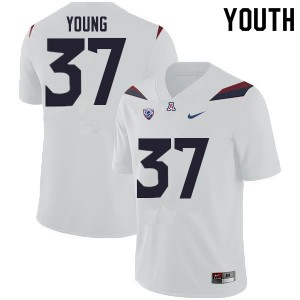 Youth Jaydin Young White Wildcats #37 Jersey 634257-567