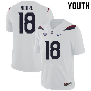 Youth Nick Moore White Wildcats #18 Jersey 600021-827
