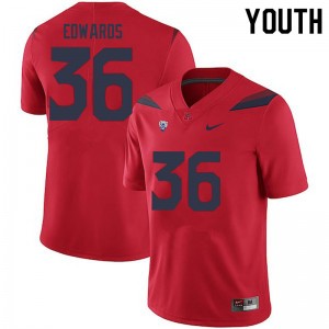 Youth RJ Edwards Red Arizona Wildcats #36 Jersey 208645-711
