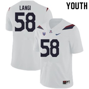 Youth Sam Langi White Wildcats #58 Jersey 593019-427