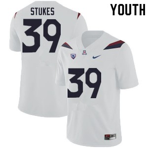 Youth Treydan Stukes White University of Arizona #39 Jersey 342130-803