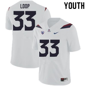 Youth Tyler Loop White Arizona #33 Jersey 360637-494