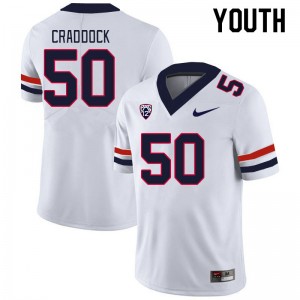 Youth Brandon Craddock White University of Arizona #50 Jersey 171167-720