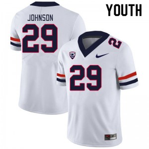 Youth Brandon Johnson White University of Arizona #29 Jersey 886809-508