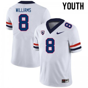 Youth DJ Williams White Arizona Wildcats #8 Jersey 444065-753