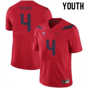 Youth Isaiah Taylor Red Wildcats #4 Jersey 844368-376