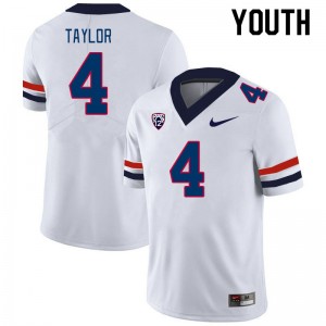 Youth Isaiah Taylor White Arizona Wildcats #4 Jersey 230910-210