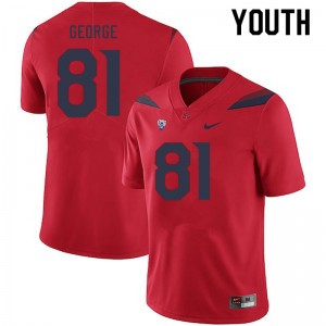Youth Jake George Red Arizona #81 Jersey 861565-353
