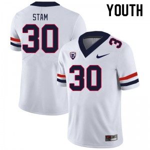 Youth Jax Stam White Wildcats #30 Jersey 431550-800