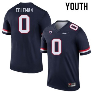 Youth Jonah Coleman Navy Arizona #3 Jersey 589938-983