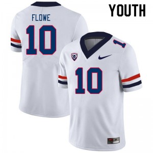 Youth Justin Flowe White University of Arizona #10 Jersey 973426-665