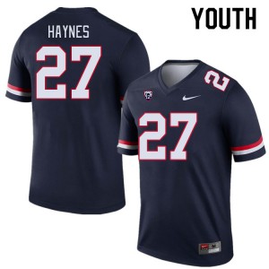 Youth Rex Haynes Navy University of Arizona #27 Jersey 792424-451