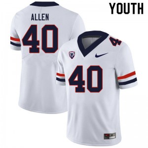 Youth Ammon Allen White University of Arizona #40 Jersey 228349-941