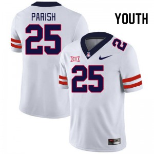 Youth Arian Parish White Arizona Wildcats #25 Big 12 Conference Jersey 720397-796