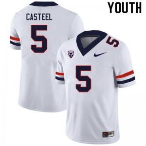 Youth BJ Casteel White Arizona #5 Jersey 799277-130