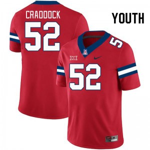 Youth Brandon Craddock Red University of Arizona #52 Big 12 Conference Jersey 938963-767