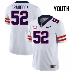 Youth Brandon Craddock White Arizona #52 Big 12 Conference Jersey 457232-233