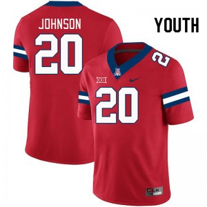 Youth Brandon Johnson Red University of Arizona #20 Big 12 Conference Jersey 320300-642