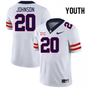 Youth Brandon Johnson White Wildcats #20 Big 12 Conference Jersey 939129-270