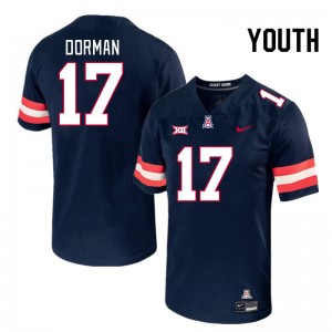Youth Brayden Dorman Navy Arizona #17 Big 12 Conference Jersey 239508-749