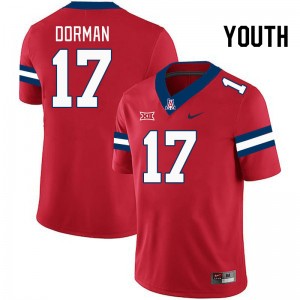 Youth Brayden Dorman Red Arizona Wildcats #17 Big 12 Conference Jersey 554901-274