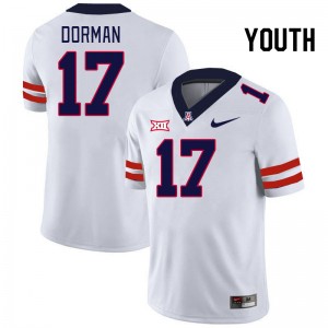 Youth Brayden Dorman White Wildcats #17 Big 12 Conference Jersey 399791-659