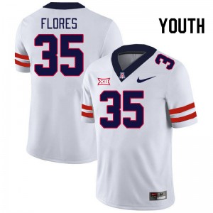 Youth CJ Flores White Arizona Wildcats #35 Big 12 Conference Jersey 456064-362