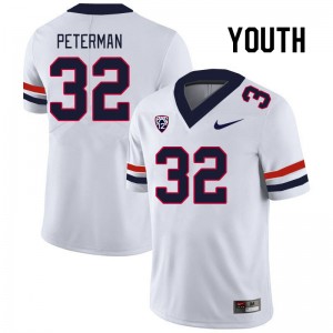 Youth Cash Peterman White University of Arizona #32 Jersey 329252-897
